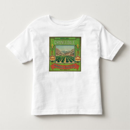OrangedaleオレンジLabelRedlands、カリフォルニア トドラーTシャツ (正面)