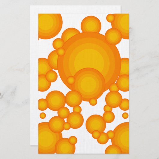 Oranger 70年代のスタイリングは泡のように円 便箋 (正面/裏面)