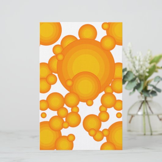 Oranger 70年代のスタイリングは泡のように円 便箋 (スタンド正面)