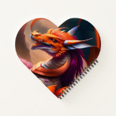 Oranger Drache, fantasievolle Digital Art ノートブック (裏面)