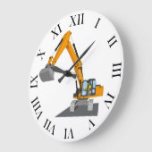 oranger Kettenbagger ラージ壁時計 (傾斜)