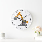 oranger Kettenbagger ラージ壁時計 (ホーム)