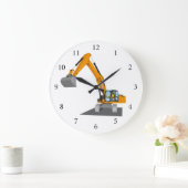 oranger Kettenbagger ラージ壁時計 (ホーム)