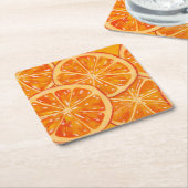 Oranges スクエアペーパーコースター (アングル)