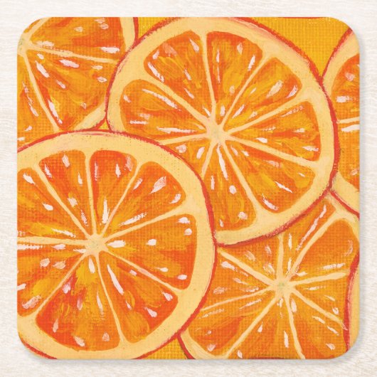 Oranges スクエアペーパーコースター (正面)