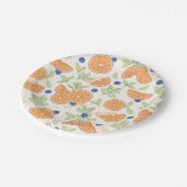 Oranges and Blueberries Fruit Pattern ペーパープレート (アングル)