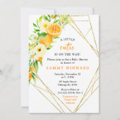 Oranges and Flowers Baby Shower 招待状 (正面)