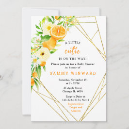Oranges and Flowers Baby Shower 招待状