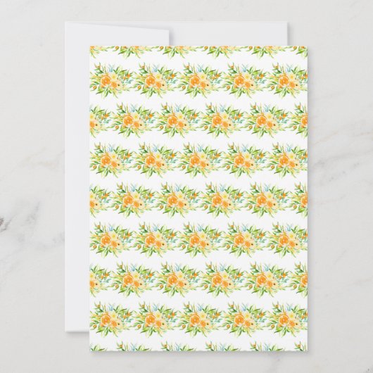 Oranges and Flowers Baby Shower 招待状 (裏面)