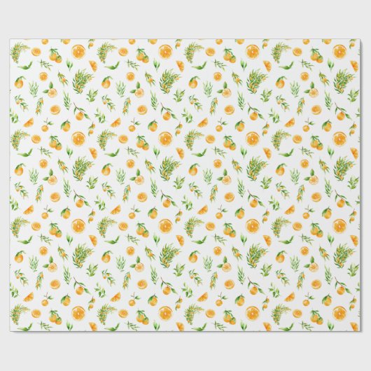 Oranges and Foliage Pattern ラッピングペーパー (フラット)