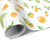 Oranges and Foliage Pattern ラッピングペーパー (ロールコーナー)