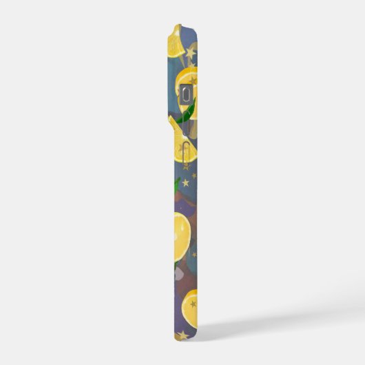 Oranges and paint splashes iPhoneケース (左側面)