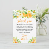 Oranges Citrus Baby Shower サンキューカード (スタンド正面)