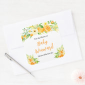 Oranges Citrus Baby Shower Bookplate スクエアシール (封筒)