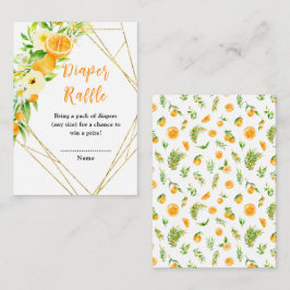 Oranges Citrus Baby Shower Diaper Raffle エンクロージャーカード