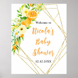 Oranges Citrus Baby Shower Welcome ポスター
