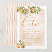 Oranges Citrus Is On The Way Baby Shower 招待状 (正面/裏面)