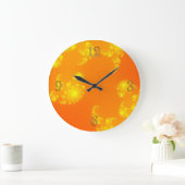 Oranges Julia Fractal Abstract Art Wall Clock ラージ壁時計 (ホーム)