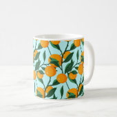 oranges on leaf branches seamless pattern, citrus コーヒーマグカップ (正面右)
