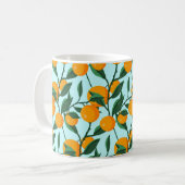 oranges on leaf branches seamless pattern, citrus コーヒーマグカップ (正面左)