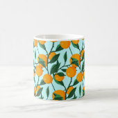 oranges on leaf branches seamless pattern, citrus コーヒーマグカップ (中央)