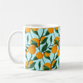 oranges on leaf branches seamless pattern, citrus  コーヒーマグカップ (左)