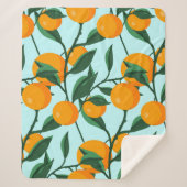 oranges on leaf branches seamless pattern, citrus  シェルパブランケット (正面)