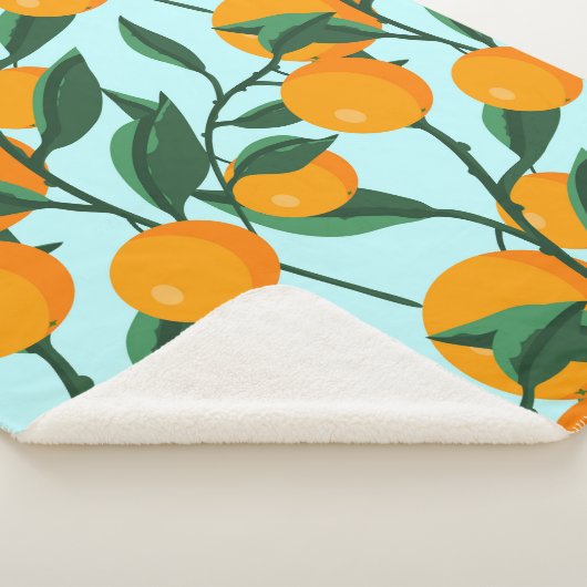oranges on leaf branches seamless pattern, citrus  シェルパブランケット (3/4)