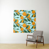 oranges on leaf branches seamless pattern, citrus  タペストリー (インサイチュ(横))