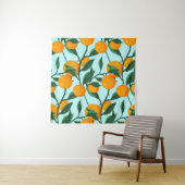 oranges on leaf branches seamless pattern, citrus  タペストリー (インサイチュ)