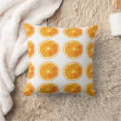 Oranges Slices Pattern White クッション (ブランケット)