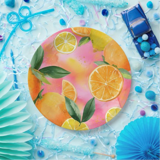 Oranges spring party plates ペーパープレート (パーティー)