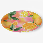 Oranges spring party plates ペーパープレート (アングル)