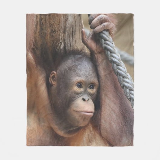 OrangUtan 002 フリースブランケット (正面)