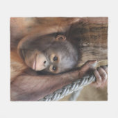 OrangUtan 002 フリースブランケット (正面(横))