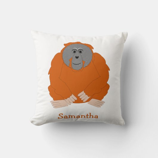 Orangutan Design Personalised クッション (正面)