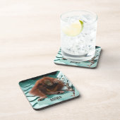 Orangutan on Roof at Sepilok in Borneo Photograph コースター (右側)