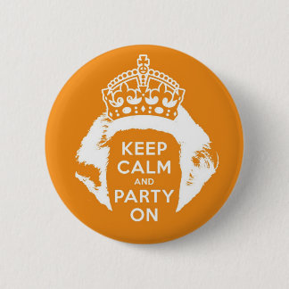 Oranje button 30 april - Keep calm and party on 缶バッジ