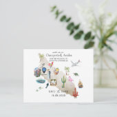 Oranjestad Aruba Destination Wedding Save the Date ポストカード (スタンド正面)