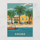 Oranjestad, Aruba Water color 絵画's ポストカード (正面)