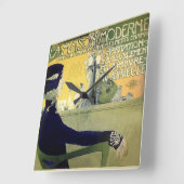 Orazi Manuel 1905ヴィンテージフランスの広告ズ スクエア壁時計 (傾斜)