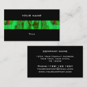 Orbグリーンストライプ名刺ブラックバック 名刺 (正面/裏面)