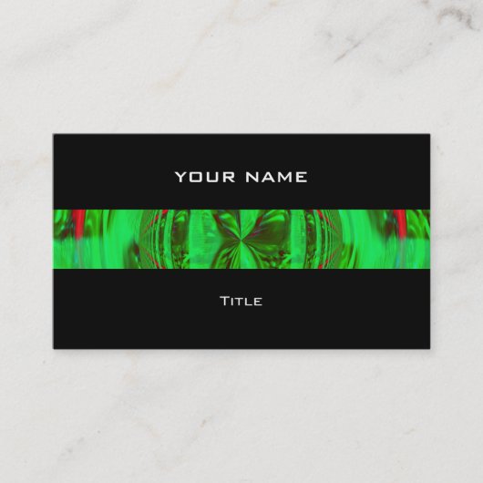 Orbグリーンストライプ名刺ブラックバック 名刺 (正面)