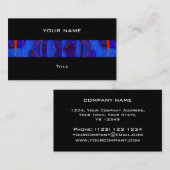 Orbダークブルーストライプビジネスカードブラックバック 名刺 (正面/裏面)