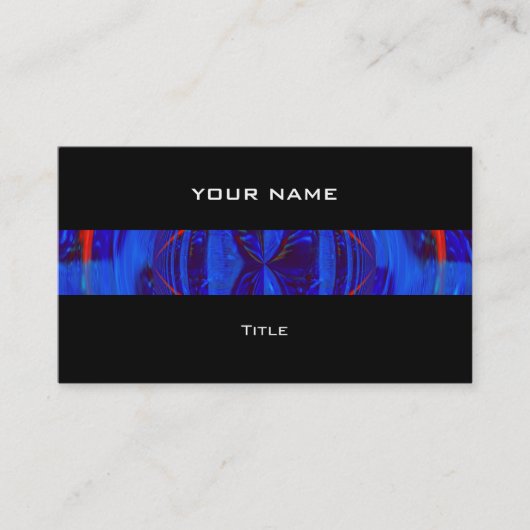 Orbダークブルーストライプビジネスカードブラックバック 名刺 (正面)