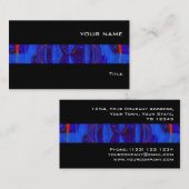 Orbダークブルーストライプビジネスカードブラック 名刺 (正面/裏面)