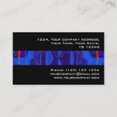 Orbダークブルーストライプビジネスカードブラック 名刺 (裏面)