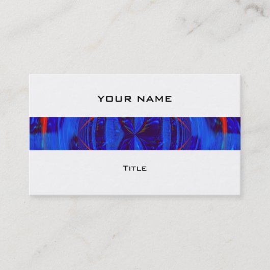 Orbダークブルーストライプビジネスカードホワイトバック 名刺 (正面)