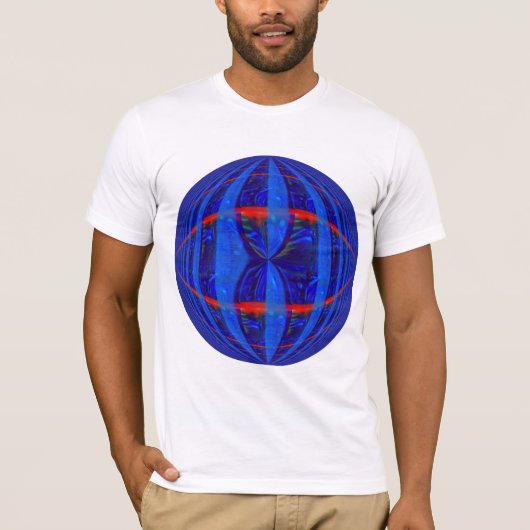 Orb Dark Blue Round Tシャツホワイト Tシャツ (正面)