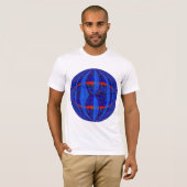 Orb Dark Blue Round Tシャツホワイト Tシャツ (正面フル)